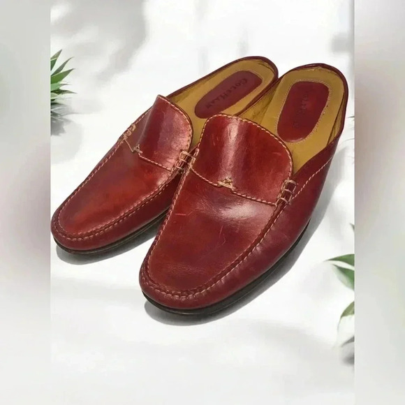 Cole Haan Women Shoe Red Mule Slide Flat Pre Owned 7.5 (see photos). - Picture 1 of 14